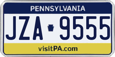 PA license plate JZA9555