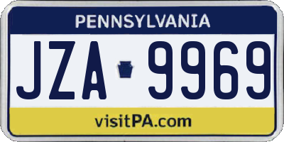 PA license plate JZA9969