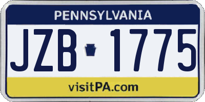 PA license plate JZB1775