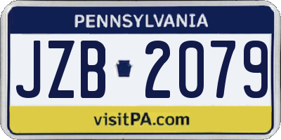 PA license plate JZB2079