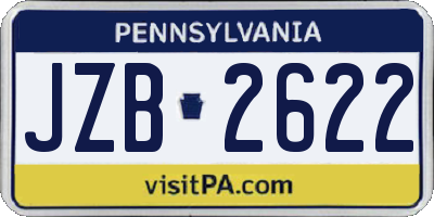 PA license plate JZB2622