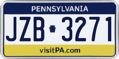 PA license plate JZB3271