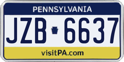 PA license plate JZB6637