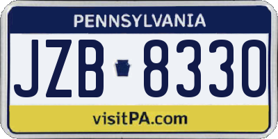 PA license plate JZB8330