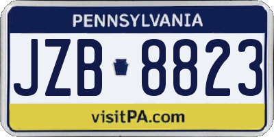 PA license plate JZB8823