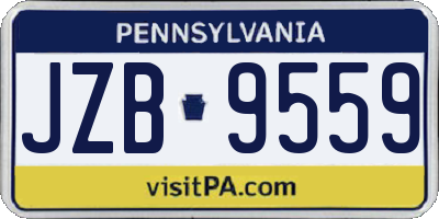 PA license plate JZB9559