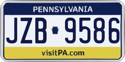 PA license plate JZB9586
