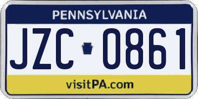 PA license plate JZC0861