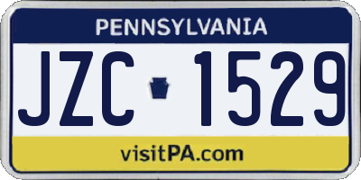 PA license plate JZC1529