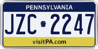 PA license plate JZC2247