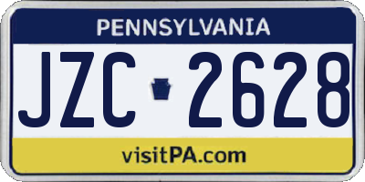 PA license plate JZC2628