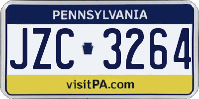 PA license plate JZC3264