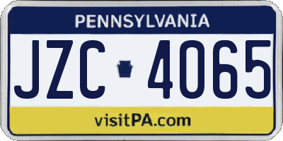 PA license plate JZC4065