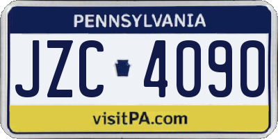 PA license plate JZC4090
