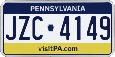 PA license plate JZC4149