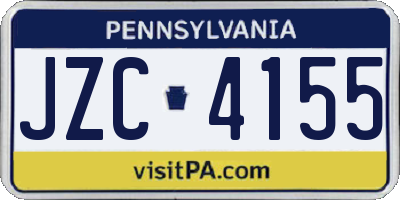 PA license plate JZC4155