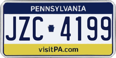 PA license plate JZC4199