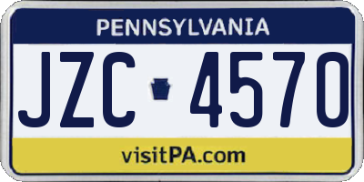 PA license plate JZC4570