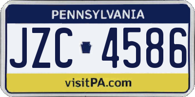 PA license plate JZC4586