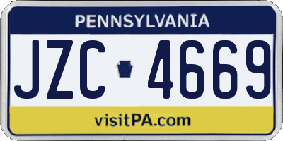 PA license plate JZC4669