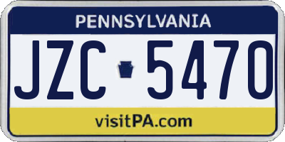 PA license plate JZC5470