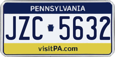 PA license plate JZC5632