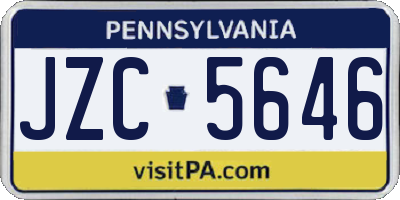 PA license plate JZC5646