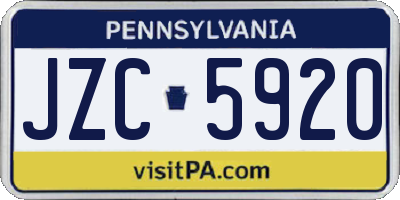 PA license plate JZC5920