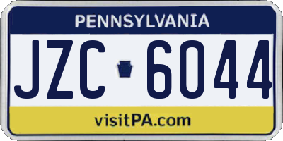 PA license plate JZC6044