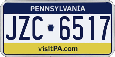 PA license plate JZC6517
