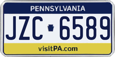 PA license plate JZC6589