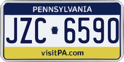 PA license plate JZC6590