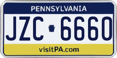 PA license plate JZC6660