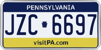 PA license plate JZC6697
