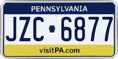 PA license plate JZC6877