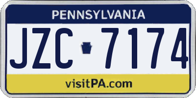 PA license plate JZC7174