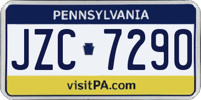 PA license plate JZC7290