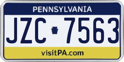 PA license plate JZC7563