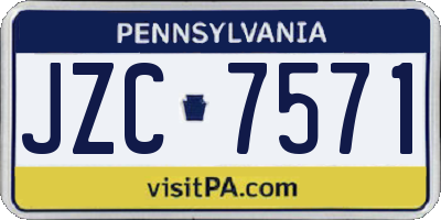 PA license plate JZC7571