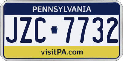 PA license plate JZC7732