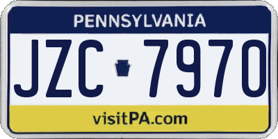 PA license plate JZC7970