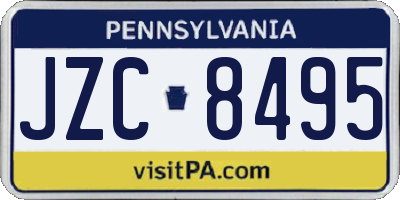 PA license plate JZC8495