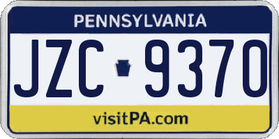 PA license plate JZC9370