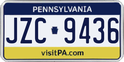 PA license plate JZC9436
