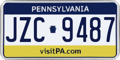 PA license plate JZC9487