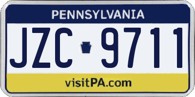 PA license plate JZC9711