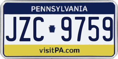 PA license plate JZC9759