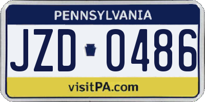 PA license plate JZD0486