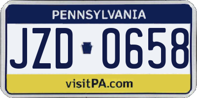PA license plate JZD0658