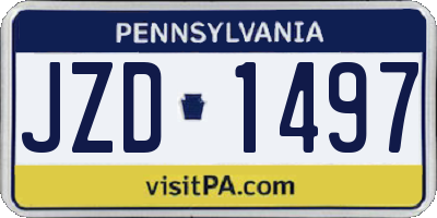 PA license plate JZD1497